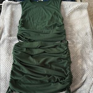 Better Be Forest Green Sleeveless Top and skirt set